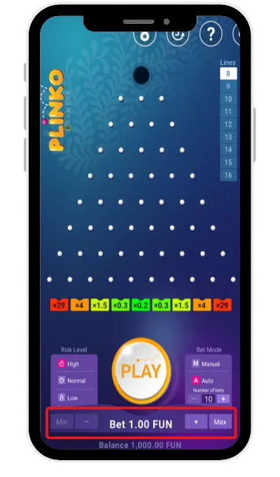 Select your risk level: low, medium or high