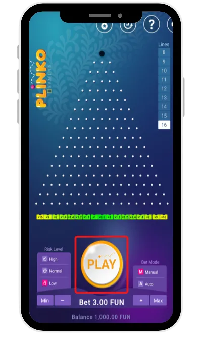 Watch where the ball lands and receive your multiplier payout